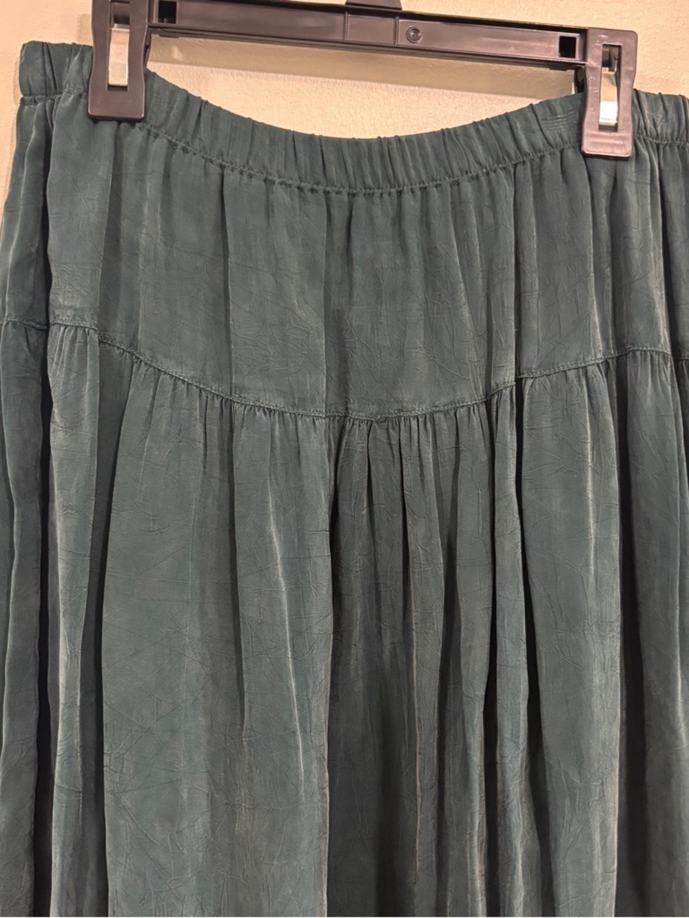 Vintage Johnny Was embroidered rayon midi skirt green - Picture 3 of 6